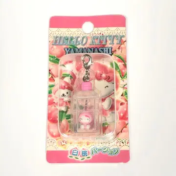 헬로키티 지퍼 마스코트 화이트 복숭아 야마나시 한정판 산리오