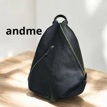 새상품급 andme 앤도미 가죽풍 지퍼 백팩 블랙