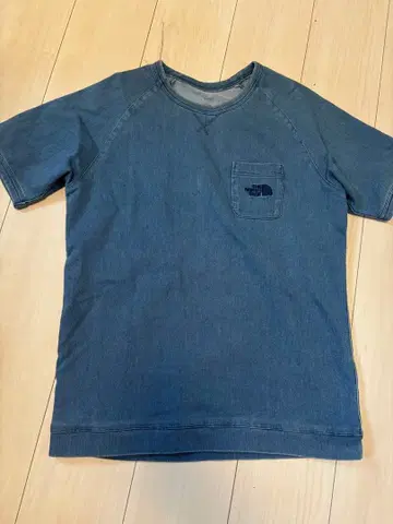 THE NORTH FACE 데님 블루 티셔츠