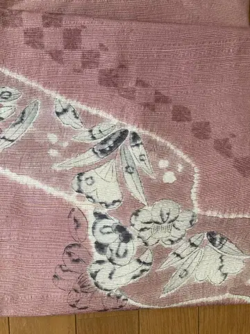 나고야 오비 순수 실크 핑크 염색