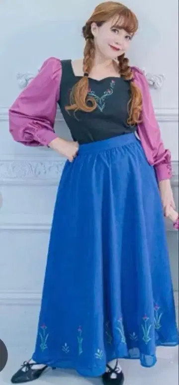 겨울왕국 셋업 안나 코디 디즈니 시마무라 kaho 긴팔 스커트