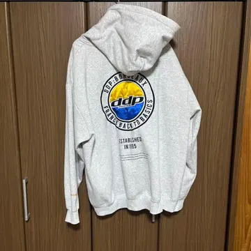 DDP 로고 그레이 후드티