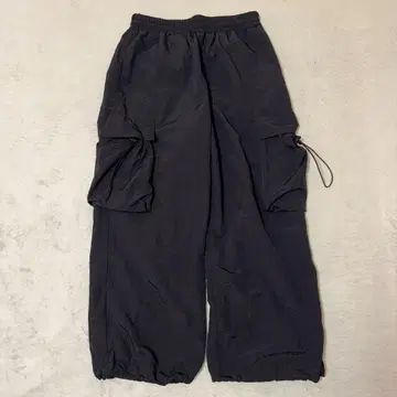 edakka 나일론 카고 팬츠 초와이드 블랙 L 사이즈 드로 코드