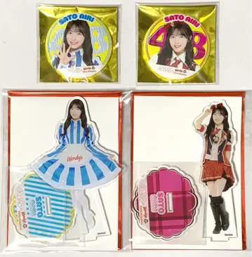 AKB48 웬디즈 사토 키세이 아크릴 스탠드 캔뱃지 4점 세트