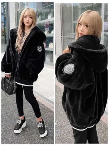 초레어 미개봉 새상품 R ady 인기 퍼 블루종 S 블랙 단 하나