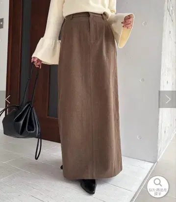 카프리슈 마쥬 피치 터치 I 라인 스커트 브라운