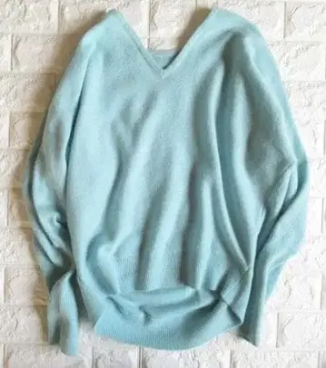 개럴개런트 고급 퓨어 캐시미어 100% 내추럴 돌먼 니트 블루