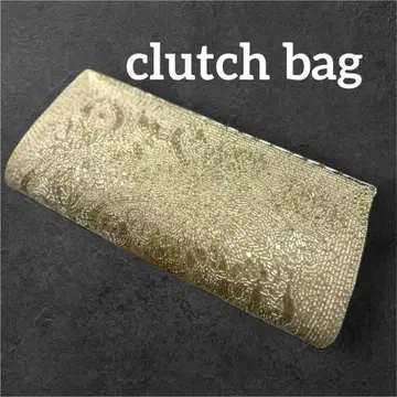 컨디션 최상 파티백 클러치백 샴페인 골드 아름다운 일본 의류 양장