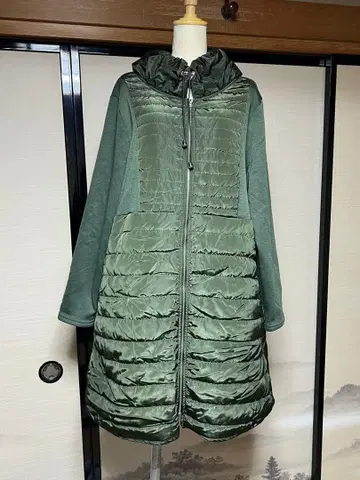 세련된 디자인 올리브 그린 롱 코트 봄/가을 착용 M-L