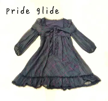 프라이드글라이드 글렌체크 쉬폰 원피스 파티 원피스