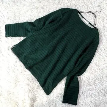 miroir de ensuite 그린 계열 보더 니트 [ 40/ L ]