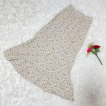 그레일 [ F ] 꽃무늬 플레어 스커트 오피스 캐주얼 허리밴딩 걸리시