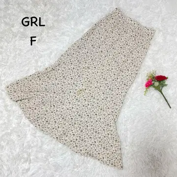 그레일 [ F ] 꽃무늬 플레어 스커트 오피스 캐주얼 허리밴딩 걸리시