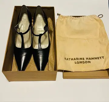 KATHARINE HAMNETT LONDON 블랙 하이힐 펌프스
