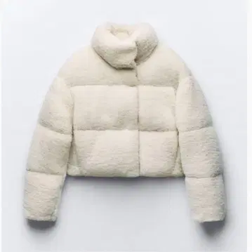 ZARA 페이크 보아 퍼프 아노락 다운 자켓 M