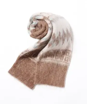 eenie 이니 알파카 혼방 샤기 머플러 노르딕 무늬