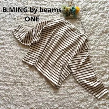 비밍 바이 빔즈 보더 티셔츠  아이보리/브라운 ONE