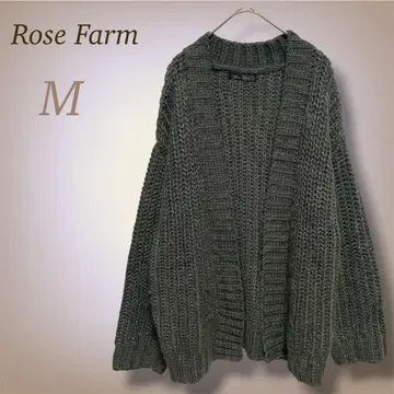 로즈팜 니트 가디건 루즈핏 볼륨 내추럴 무지 M