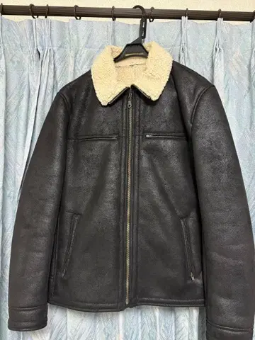 페이크 무스탕 플라이트 자켓 블랙