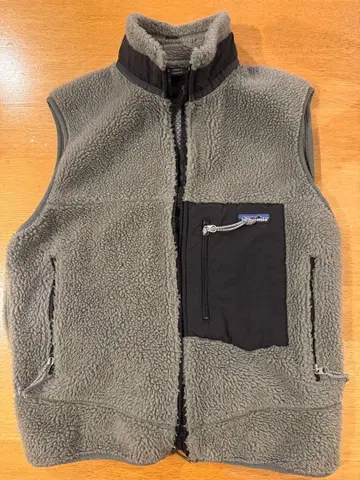 그레이 플리스 베스트 M 사이즈 지퍼 포켓 부착