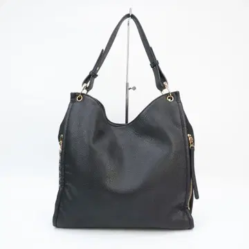 TRIDEEP 원 숄더백 가죽 스웨이드 블랙