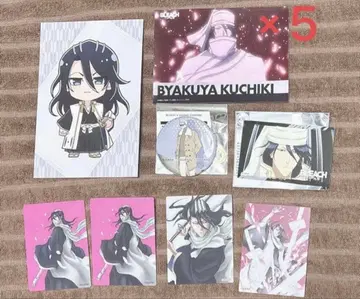 BLEACH 쿠치키 뱌쿠야 브로마이드 엽서 캔뱃지 카드 프린세스 카페