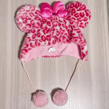 도쿄 디즈니 리조트 팬캡 핑크 레오파드 무늬 미니캡