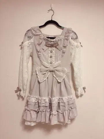 LIZLISA 티아라 리본 티어드 원피스 핑크