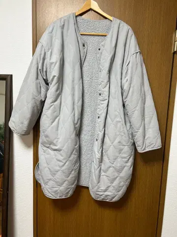 그레이 퀼팅 보아 자켓