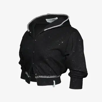 S mid-sleeve hoodie cropped theredthread