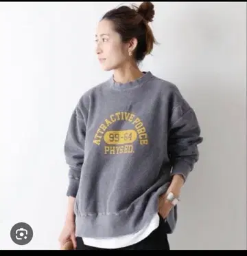 FRANWORK 프린트 맨투맨 네이비 트레이닝복 빈티지 가공