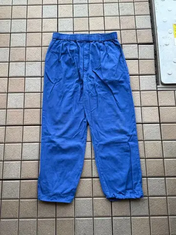 파란색 워크 팬츠 허리밴딩 스케이트보드 연습용 와이드