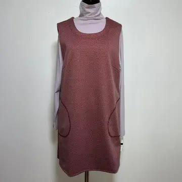 일본제 새상품 체형 커버 헤링본 튜닉 베스트 포켓 벽돌