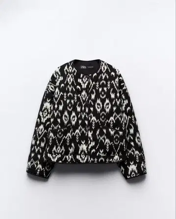 zara 프린트 퀼팅 자켓