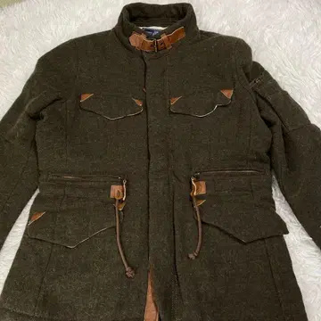 AVIREX 울 다크 브라운 밀리터리 자켓 코트 XL 사이즈