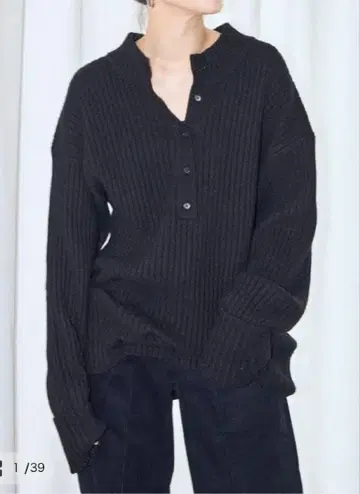 CITYSHOP 니트 스웨터 RIB HENRY NECK SWEATER