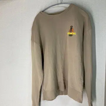 베이지 자수 캐릭터 맨투맨