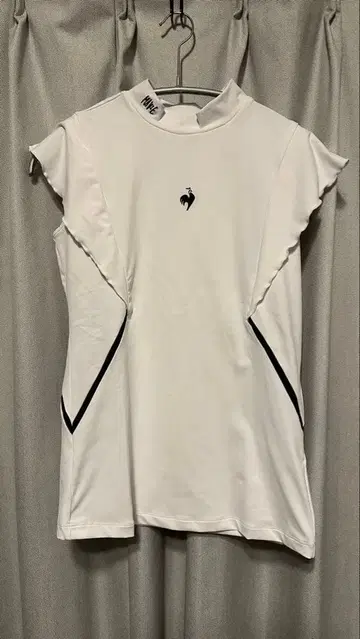 화이트 프릴 소매 여성용 골프 셔츠