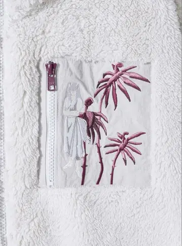 마계의 오지기소 보아 플리스 지퍼 후드티