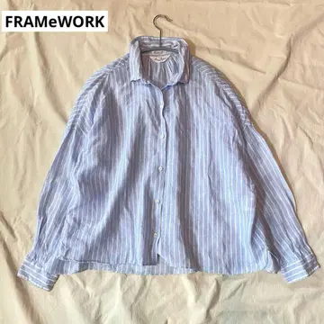 프레임워크 ALBINI 유럽인 린넨 스트라이프 셔츠 원사이즈