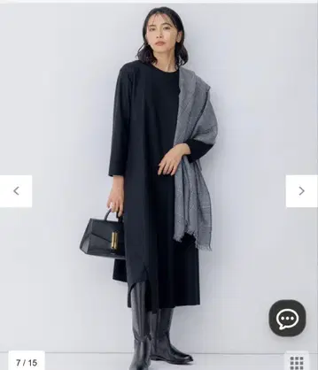 23구 실켓 울 글렌체크 패턴 스톨 블랙 계열