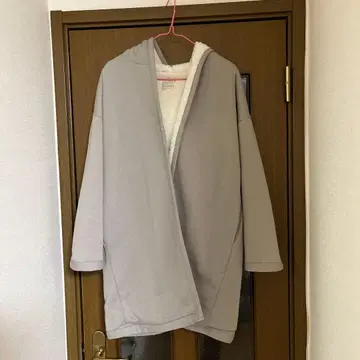 무인양품 그레이 플리스 롱 코트 M-L