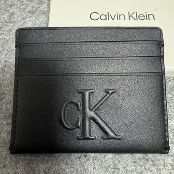 새상품 Calvin Klein 카드 케이스 명함지갑 매트 블랙 CK 로고