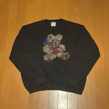 Vintage sequin teddy bear sweatshirt L