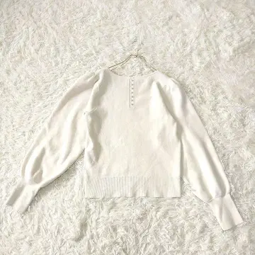 그린 라벨 릴랙싱 컨셔스 슬리브 풀오버 니트 화이트 F