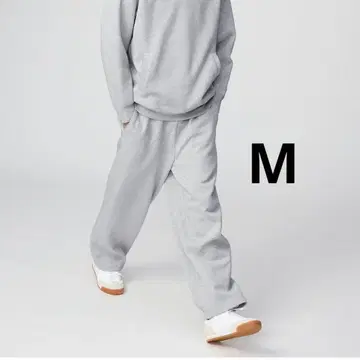 유니클로 C 맨투맨 와이드 팬츠 그레이 M