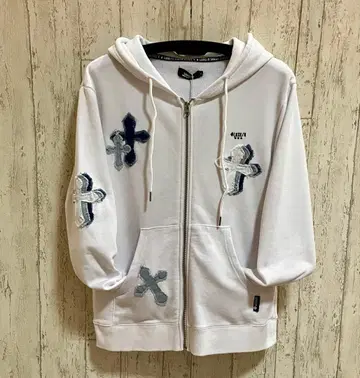 LUXE/R 크로스 데님 부착 ZIP 후드티