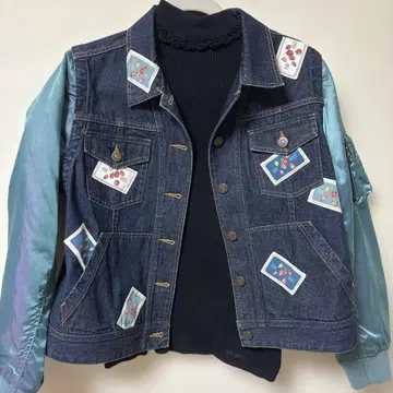 핑크하우스 네임 와펜 사용 2wey 블루종 정가 59,400엔