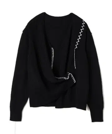 soduk stitch knit cardigan / Black