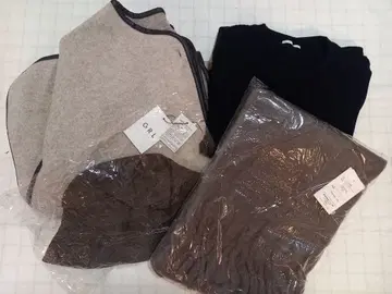 GRL 코트 버킷햇 머플러 GU 니트 원피스 4종 세트